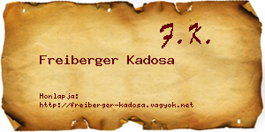 Freiberger Kadosa névjegykártya
